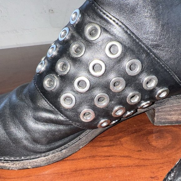 ALL SAINTS Yannis Leather Open Back Black Booties Women US Size 8.5 Retail $415 - Picture 10 of 10